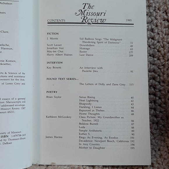 SOLD The Missouri Review Vol 18, No.2 - Picture 4 of 5